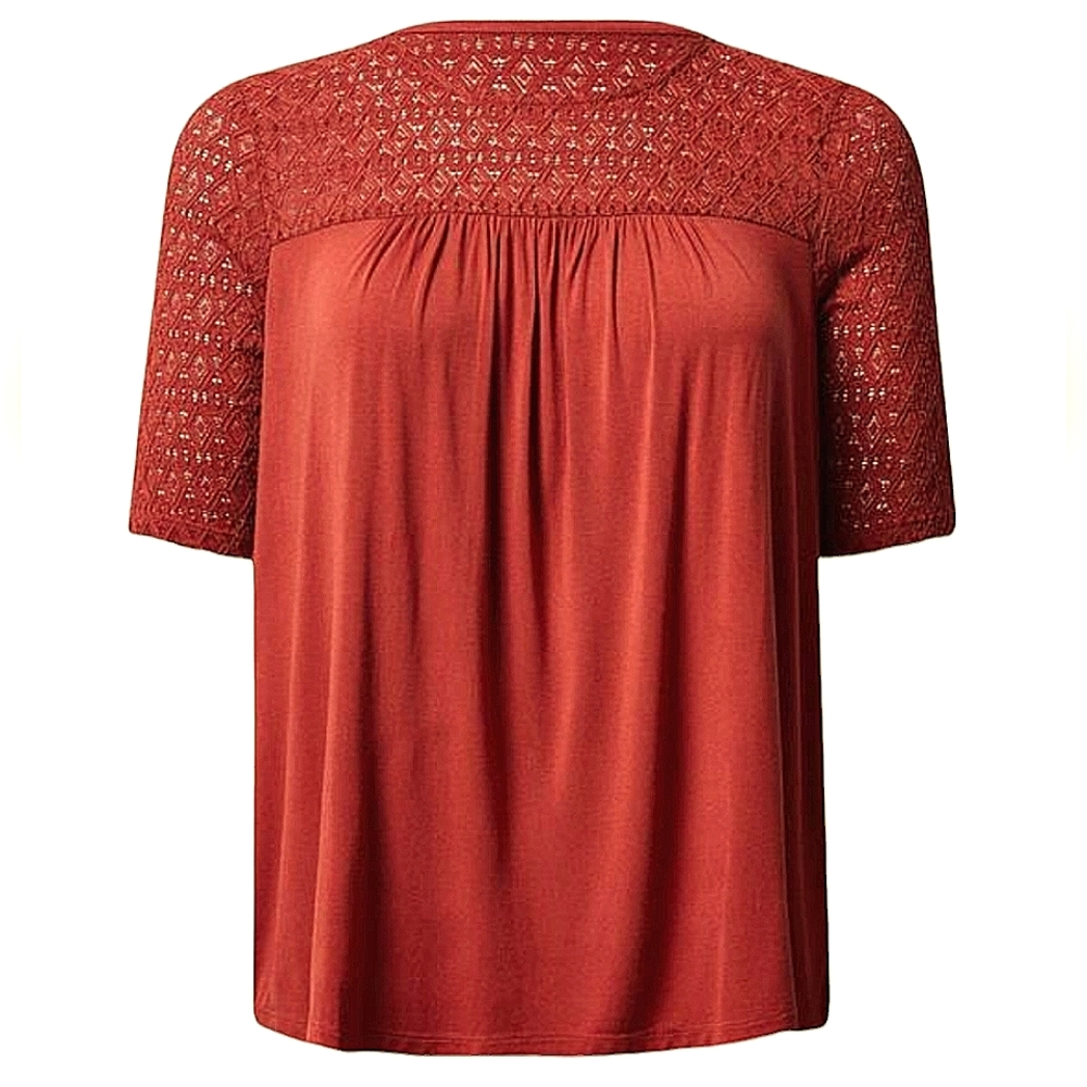 TORRID Lace Elbow Length Top